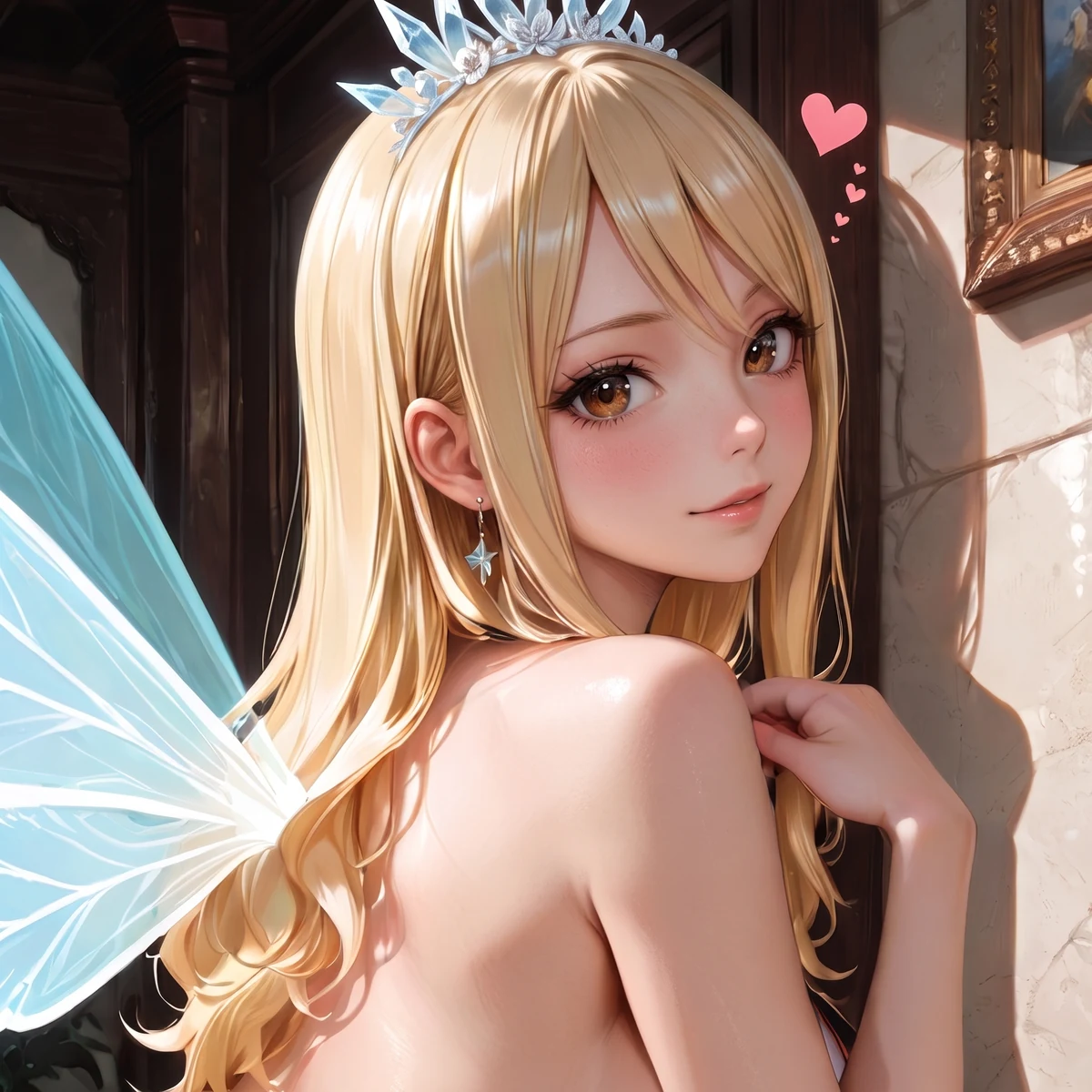 Blonde Luniverse fairy with blue wings